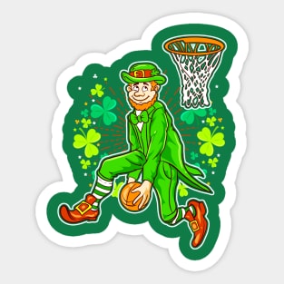 Leprechaun Basketball St Patricks Day Sticker